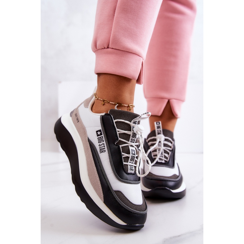 Scarpe Sportive Sneakers Big Star JJ274998 Bianche e Nere beige bianco nero grigio 2