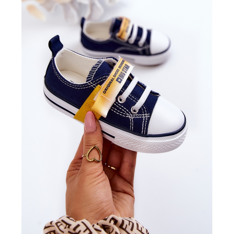 Sneakers basse da bambino Big Star JJ374077 Blu Navy 1