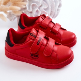 Sneakers Bambino Con Velcro Big Star DD374030 Rosso-Nero 2