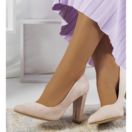 Décolleté beige sul palo Ortiz grigio 1