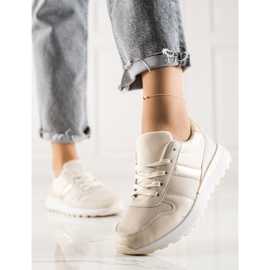 TRENDI Sneakers alla moda con rete beige 2