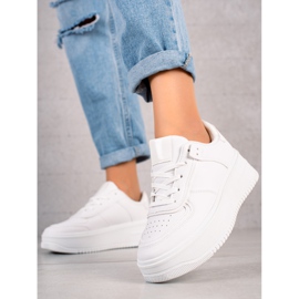 TRENDI Sneakers Alla Moda Su Un'ampia Piattaforma bianco 1