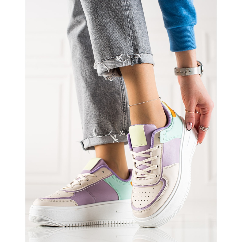 TRENDI Sneakers Alla Moda Su Un'ampia Piattaforma beige multicolore 1
