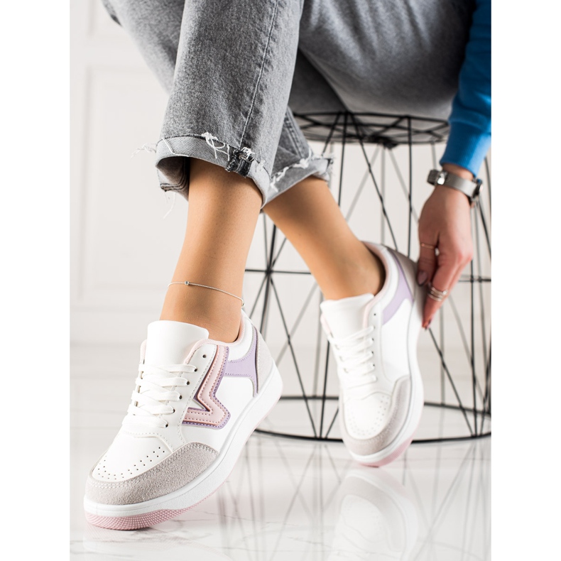 TRENDI Sneakers sportive alla moda bianca multicolore 2