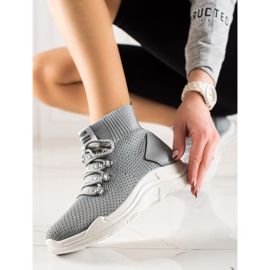TRENDI Sneakers Grigie Con Un Calzino grigio 1