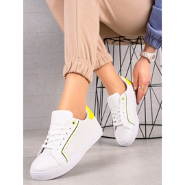 TRENDI Scarpe casual con inserto al neon bianco 1