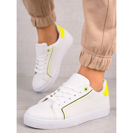 TRENDI Scarpe casual con inserto al neon bianco 2