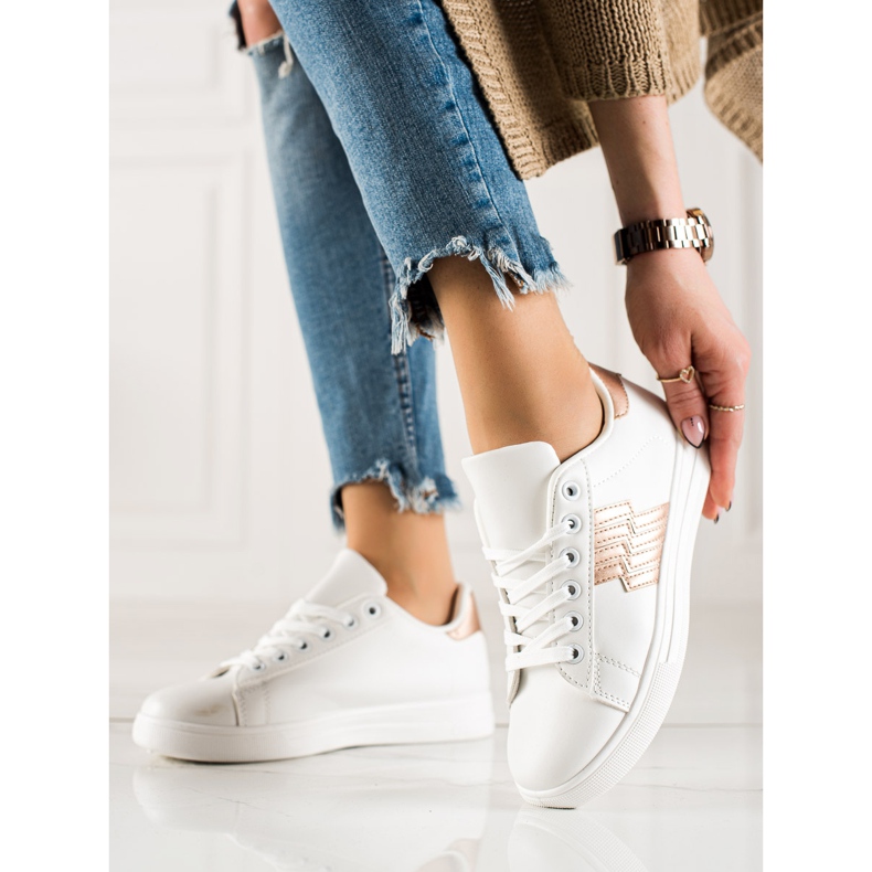 TRENDI Sneakers Con Inserto Dorato bianco 1