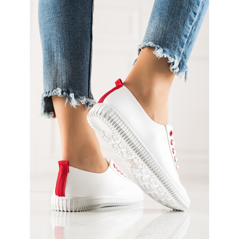 TRENDI Sneakers Basse Con Ecopelle bianco 2