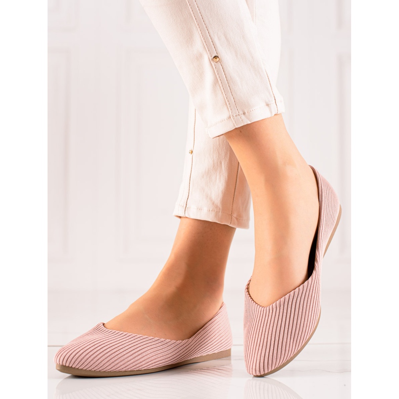 VINCEZA ballerine a righe rosa 2