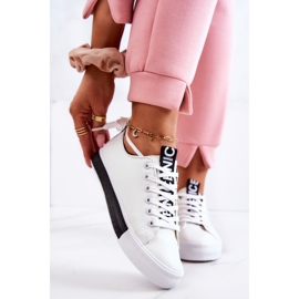 PS1 Sneakers Mikayla da donna in pelle bianca e nera nero 1