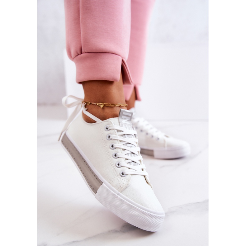 PS1 Sneakers da Donna in Pelle Bianco-Grigio Mikayla 1