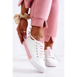 PS1 Sneakers da Donna in Pelle Bianco-Rosa Mikayla 1