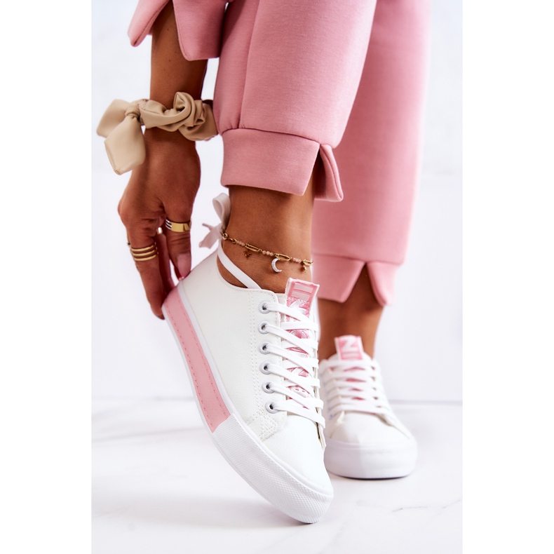 PS1 Sneakers da Donna in Pelle Bianco-Rosa Mikayla 1