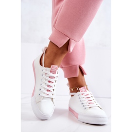 PS1 Sneakers da Donna in Pelle Bianco-Rosa Mikayla bianca 2