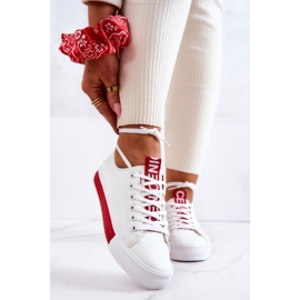 PS1 Sneakers da Donna in Pelle Bianche e Rosse Mikayla bianca rosso 1