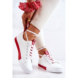 PS1 Sneakers da Donna in Pelle Bianche e Rosse Mikayla bianco rosso 2