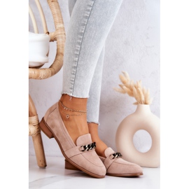 Vinceza Mocassini stringati Yasmin in camoscio beige 2