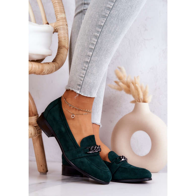 Vinceza Mocassini Yasmin in camoscio verde verde 1