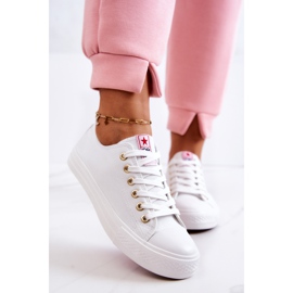 PE1 Sneakers Classiche da Donna Bianche e Oro Ecoma bianco 1