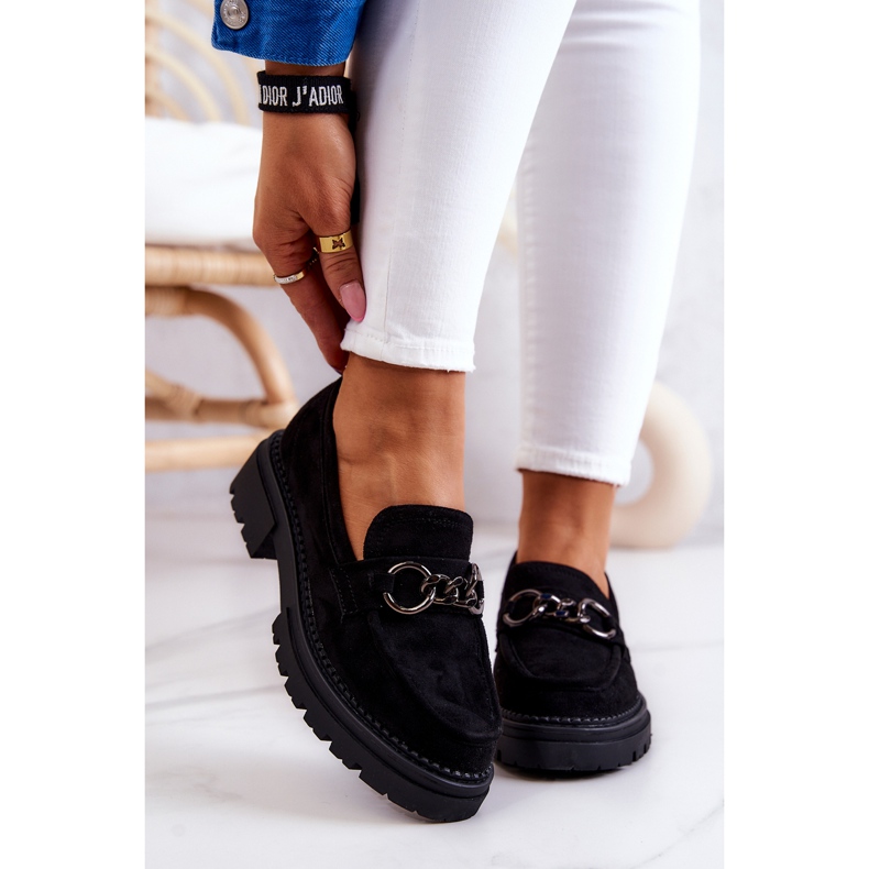 Mocassini da donna in camoscio La.Fi Black Willows nero 2