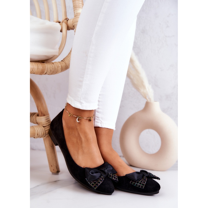 PE1 Ballerina classica nera con fiocco Grayson nero 1