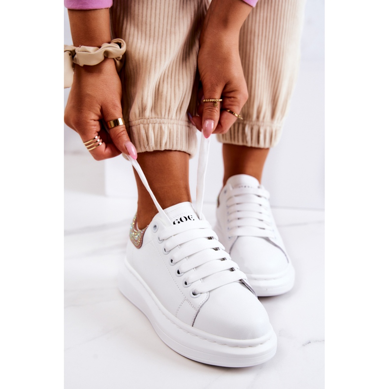 Scarpe sportive da donna GOE JJ2N4051 bianche e rosa bianca 1