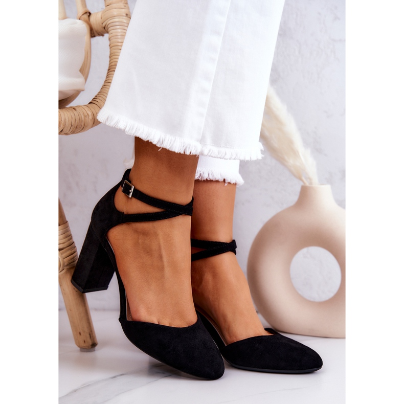 Décolleté Scamosciate Su Pilastro Sergio Leone SK851 Nero 1