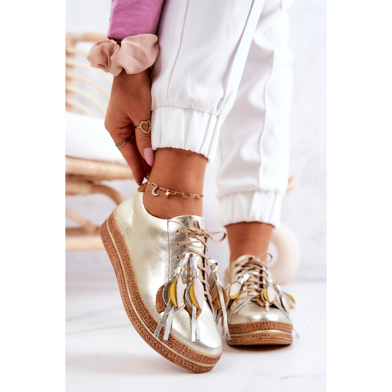 Maciejka 04550-25 Scarpe in pelle dorata d'oro 2