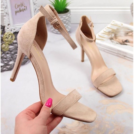 Sandali su un tacco a spillo Vinceza W JAN81B beige 1