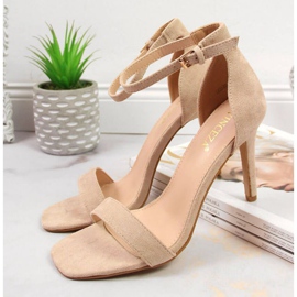 Sandali su un tacco a spillo Vinceza W JAN81B beige 2