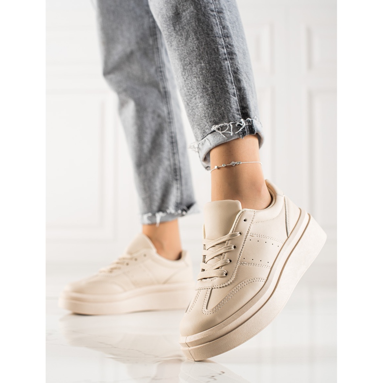 TRENDI Comode scarpe da ginnastica beige 1