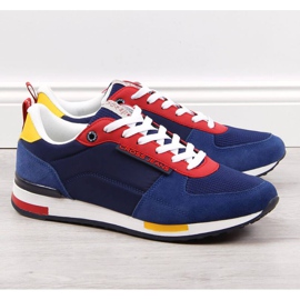 Scarpe sportive in pelle Cross Jeans M JJ1R4008C rosso blu navy 1