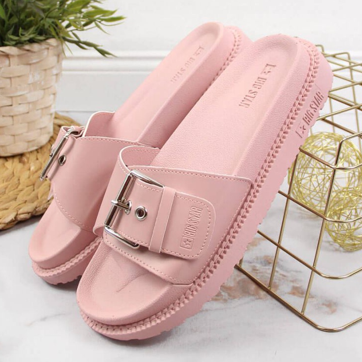 Infradito con plateau Big Star JJ274A308, rosa 2