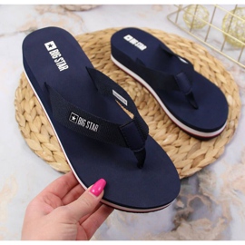 Infradito con zeppa Big Star W JJ274A331 blu navy 1