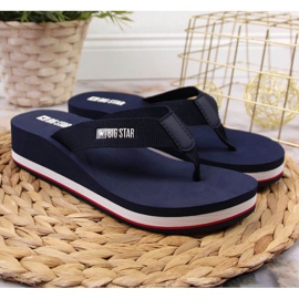 Infradito con zeppa Big Star W JJ274A331 blu navy 2