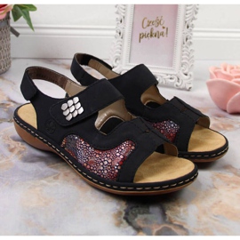 Sandali con velcro Rieker W 65989-14 blu navy 2