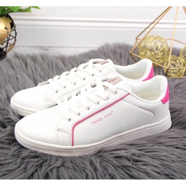 Sneakers con Cross Jeans in ecopelle W JJ2R4024C bianco rosa 2