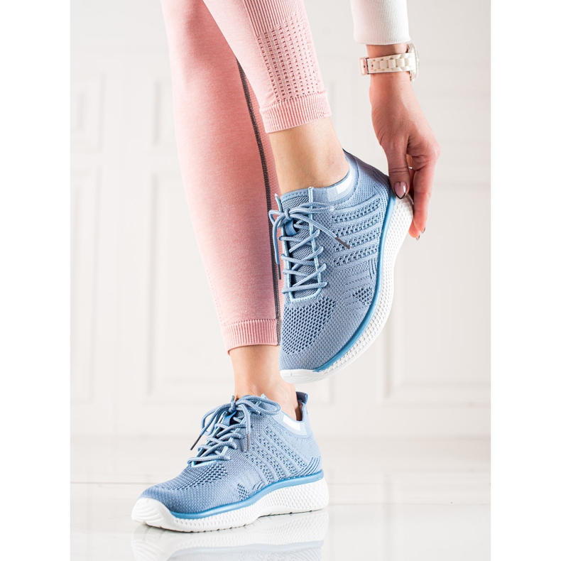 TRENDI Scarpe sportive stringate blu 1