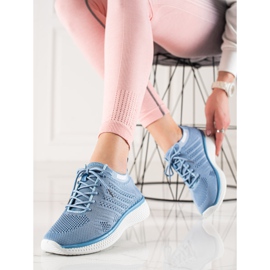 TRENDI Scarpe sportive stringate blu 2