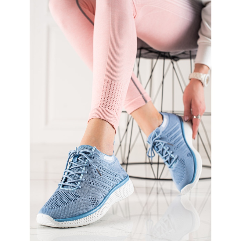 TRENDI Scarpe sportive stringate blu 2