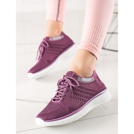 TRENDI Scarpe sportive stringate viola 2