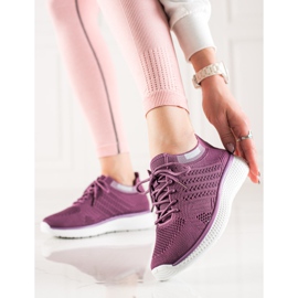 TRENDI Scarpe sportive stringate viola 1