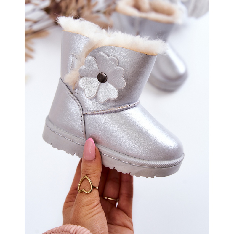 FR1 Doposci da Bambino Con Fiore Argento Bianca d'argento 1