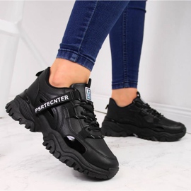 Sneakers su suola spessa Novità W EVE258A black nero 2