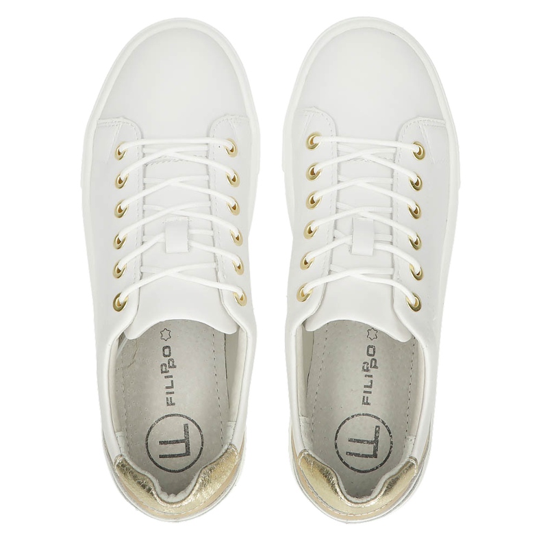 Creepers in pelle bianca Filippo DP3530/22 bianco d'oro 4