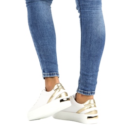 Creepers in pelle bianca Filippo DP3530/22 d'oro 6