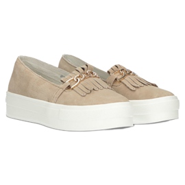 Scarpe da donna in pelle Lordsy Filippo DP3532/22 Beige 4
