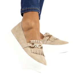 Scarpe da donna in pelle Lordsy Filippo DP3532/22 Beige 1