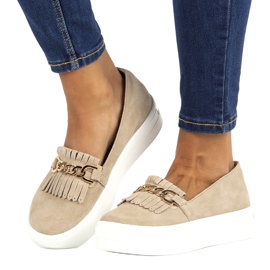 Scarpe da donna in pelle Lordsy Filippo DP3532/22 Beige 7